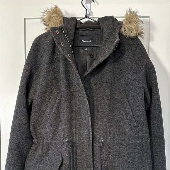 Madewell Vancouver Parka - Women's Medium - Wool Blend Anorak - Picture 3 of 14
